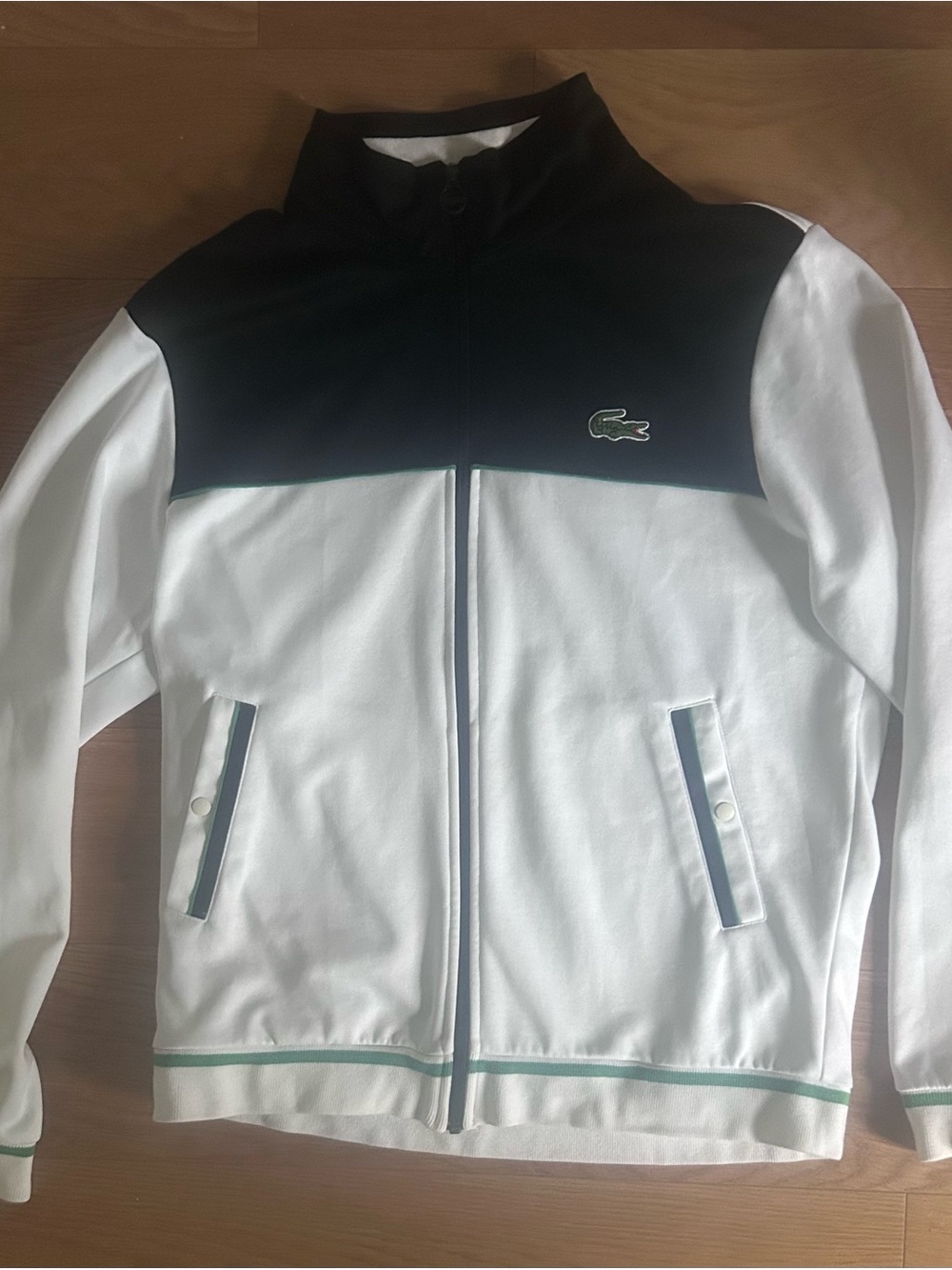 Lacoste Black & White Colorblock Full-Zip Track Jacket